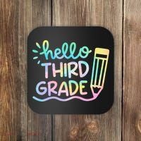 Hello 3rd Grade Tie Dye Teachers Kids Back To School Funny Coaster thumb 0