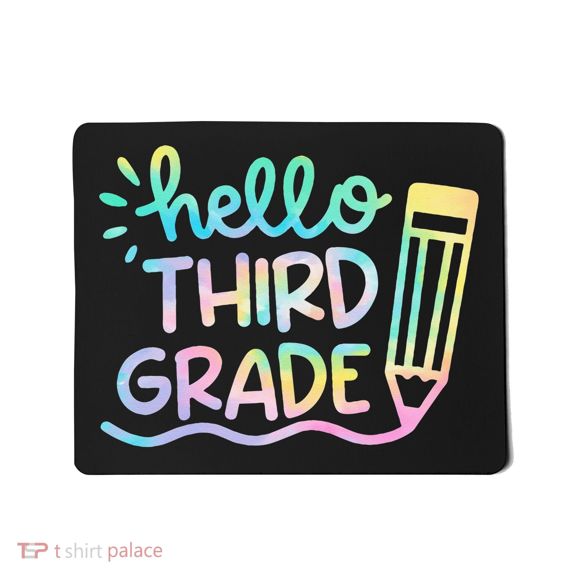 Hello 3rd Grade Tie Dye Teachers Kids Back To School Funny Mousepad