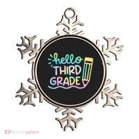 Hello 3rd Grade Tie Dye Teachers Kids Back To School Funny Ornament thumb 0