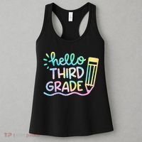 Hello 3rd Grade Tie Dye Teachers Kids Back To School Funny Women's Tank Top thumb 3