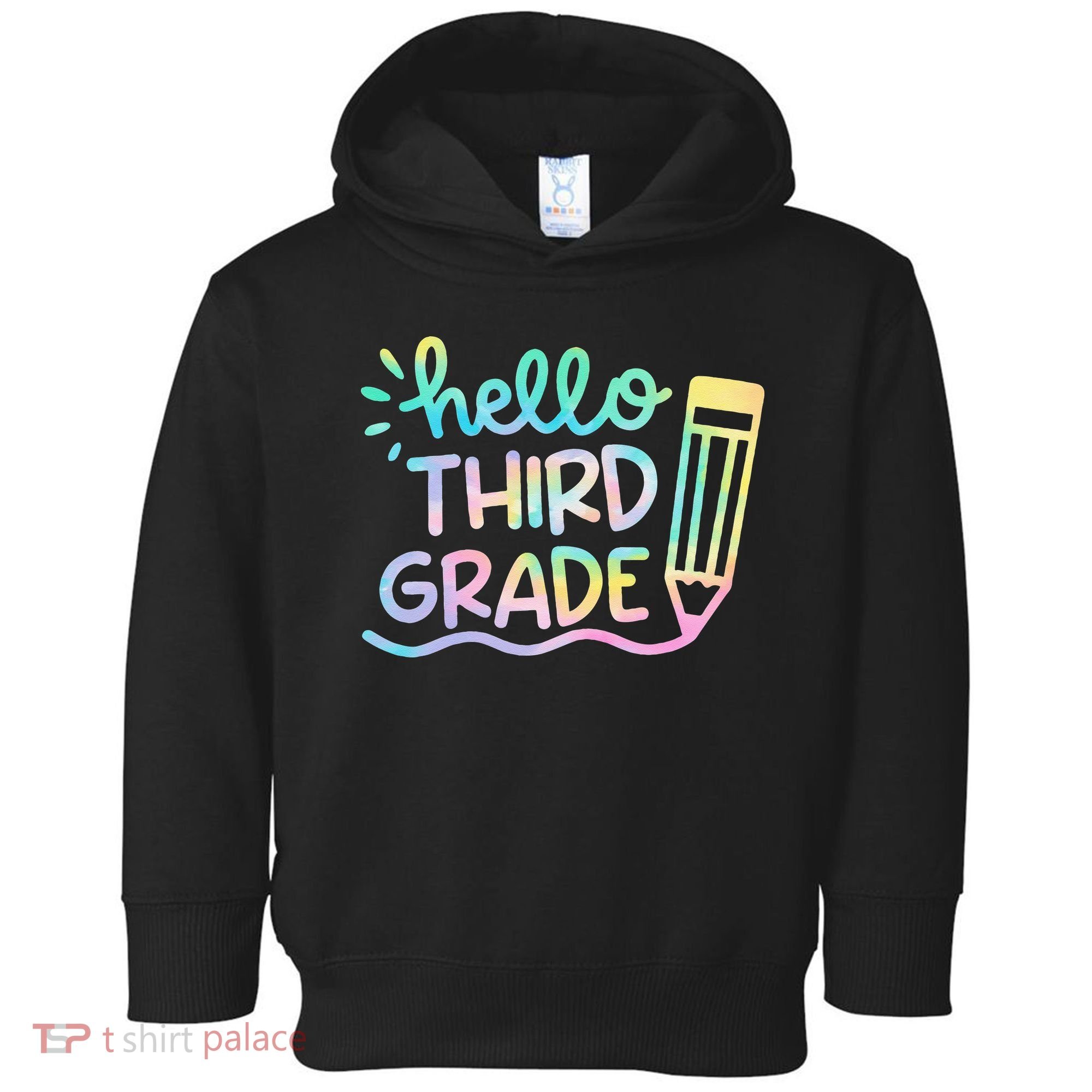 Hello 3rd Grade Tie Dye Teachers Kids Back To School Funny Toddler Hoodie