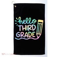 Hello 3rd Grade Tie Dye Teachers Kids Back To School Funny Golf Towel thumb 0