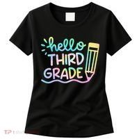 Hello 3rd Grade Tie Dye Teachers Kids Back To School Funny Women's T-Shirt thumb 0