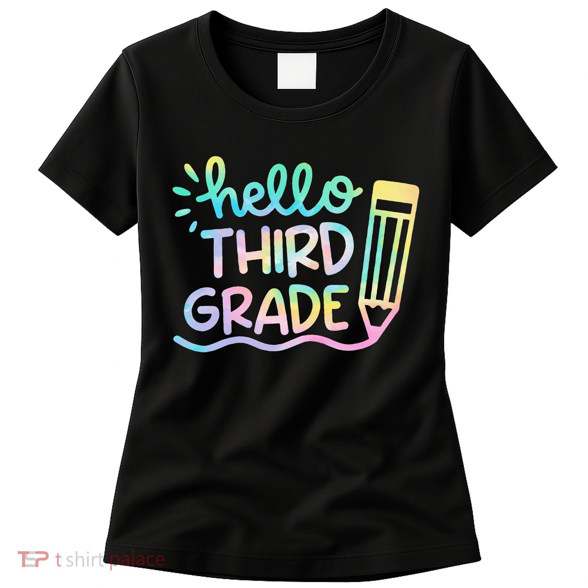 Hello 3rd Grade Tie Dye Teachers Kids Back To School Funny Women's T-Shirt