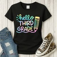 Hello 3rd Grade Tie Dye Teachers Kids Back To School Funny Women's T-Shirt thumb 3