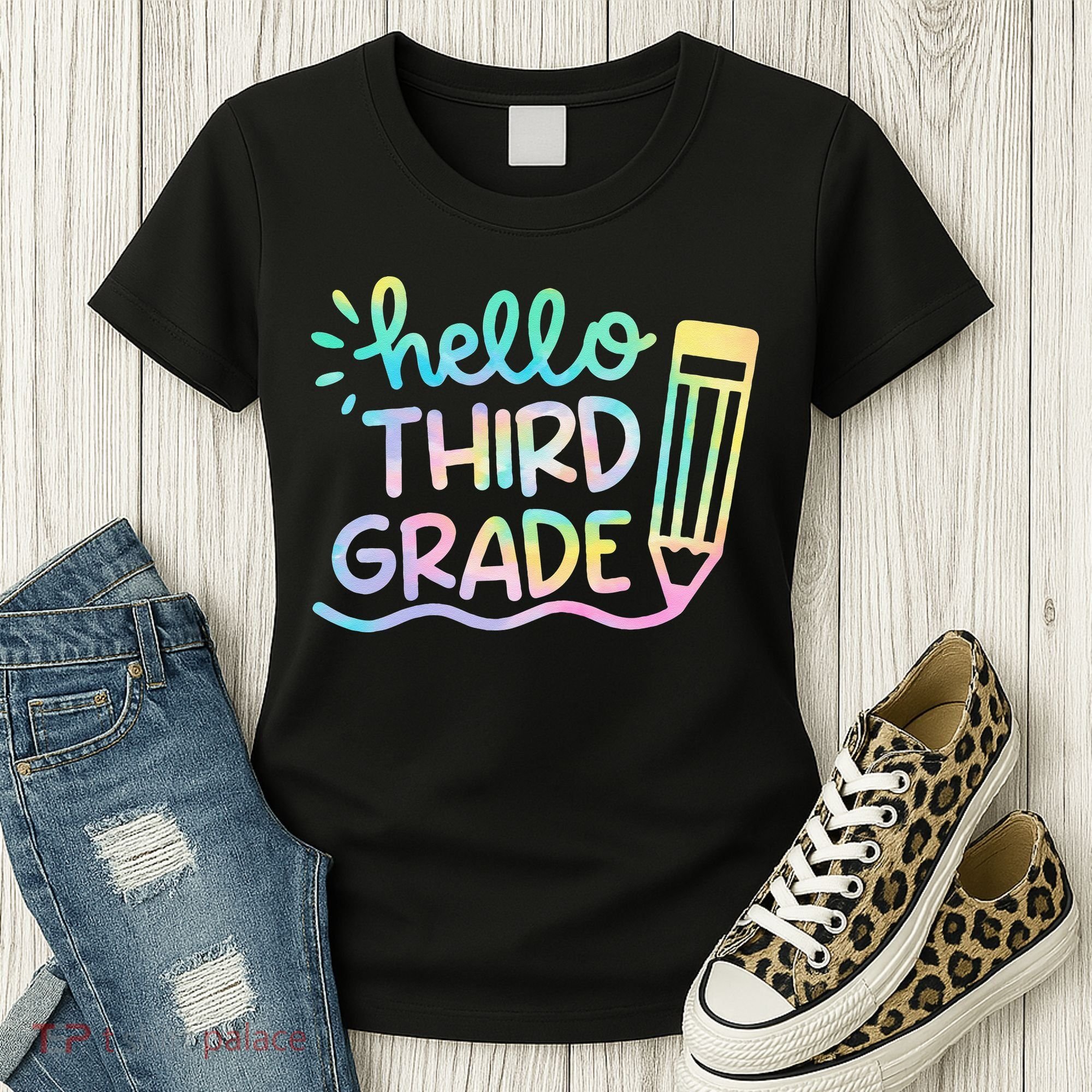 Hello 3rd Grade Tie Dye Teachers Kids Back To School Funny Women's T-Shirt