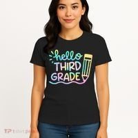 Hello 3rd Grade Tie Dye Teachers Kids Back To School Funny Women's T-Shirt thumb 4