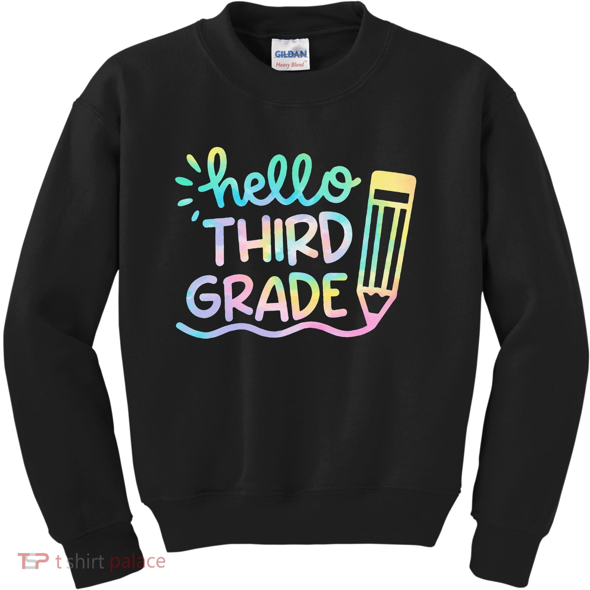 Hello 3rd Grade Tie Dye Teachers Kids Back To School Funny Kids Sweatshirt