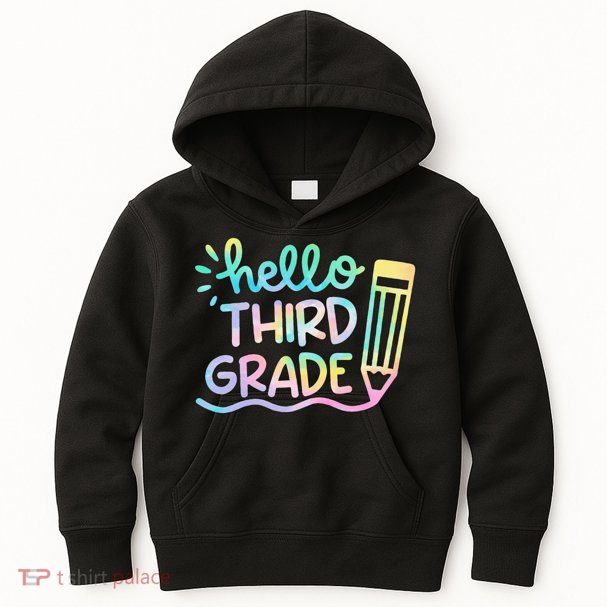 Hello 3rd Grade Tie Dye Teachers Kids Back To School Funny Kids Hoodie