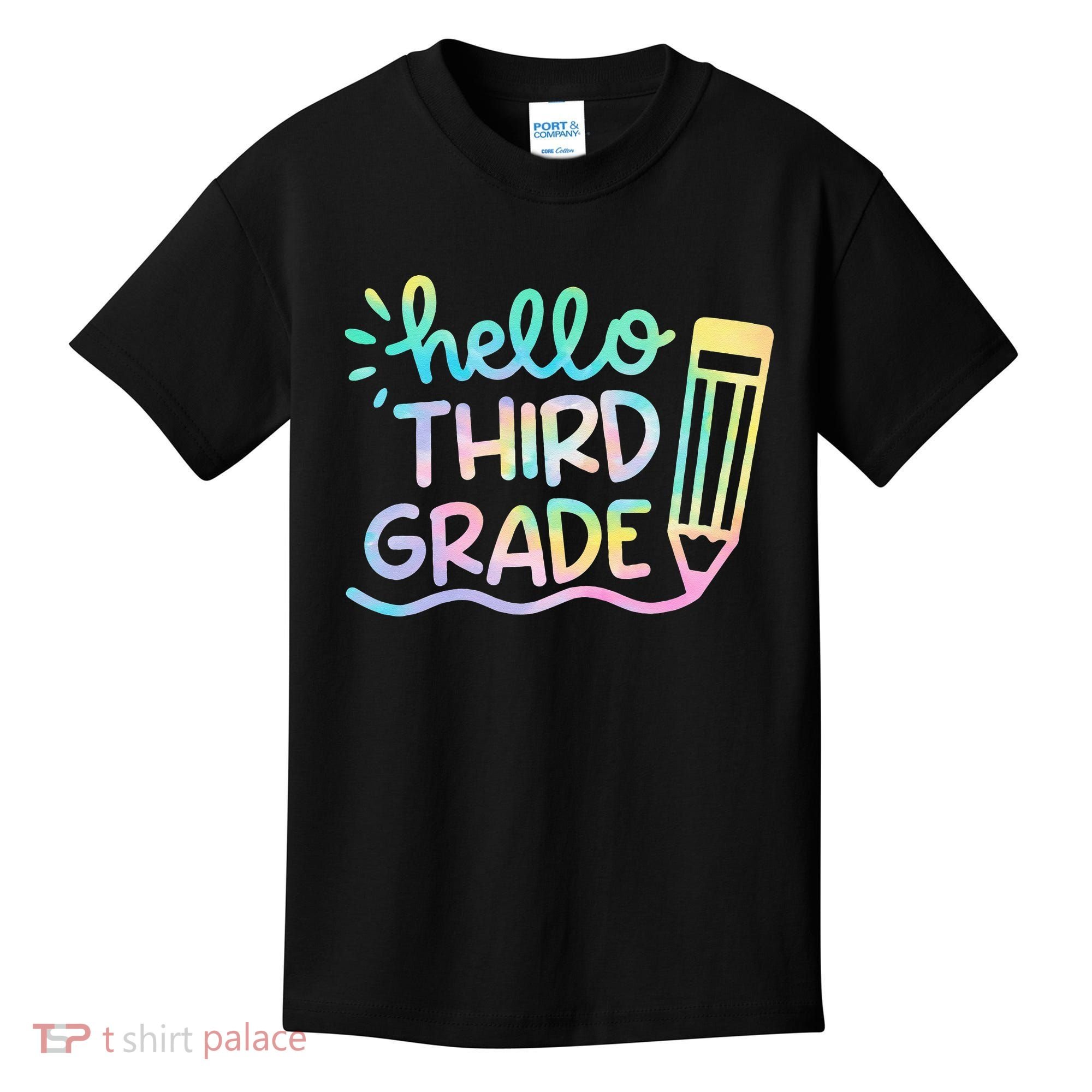 Hello 3rd Grade Tie Dye Teachers Kids Back To School Funny Kids T-Shirt