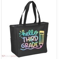 Hello 3rd Grade Tie Dye Teachers Kids Back To School Funny Tote Bag thumb 2