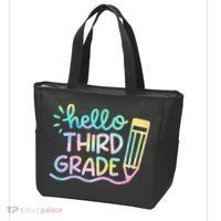 Hello 3rd Grade Tie Dye Teachers Kids Back To School Funny Tote Bag thumb 3
