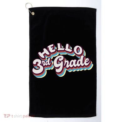 Hello 3rd Grade Colorful Golf Towel