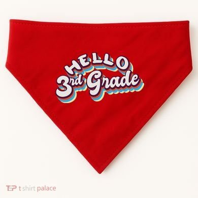 Hello 3rd Grade Colorful USA-Made Doggie Bandana