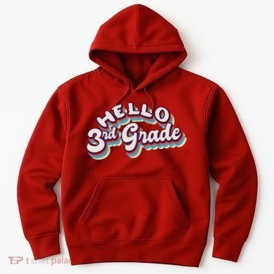 Hello 3rd Grade Colorful Hoodie