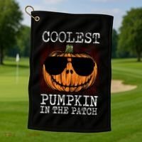 Holiday 365 Halloween Coolest Pumpkin In The Patch Gift Golf Towel thumb 1