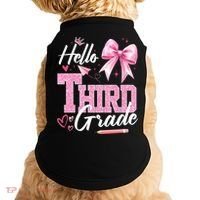 Hello 3rd Third Grade First Day Of School Coquette Teacher Doggie Tank thumb 0