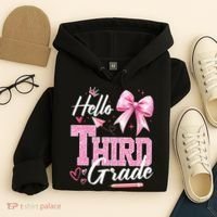 Hello 3rd Third Grade First Day Of School Coquette Teacher Hoodie thumb 4