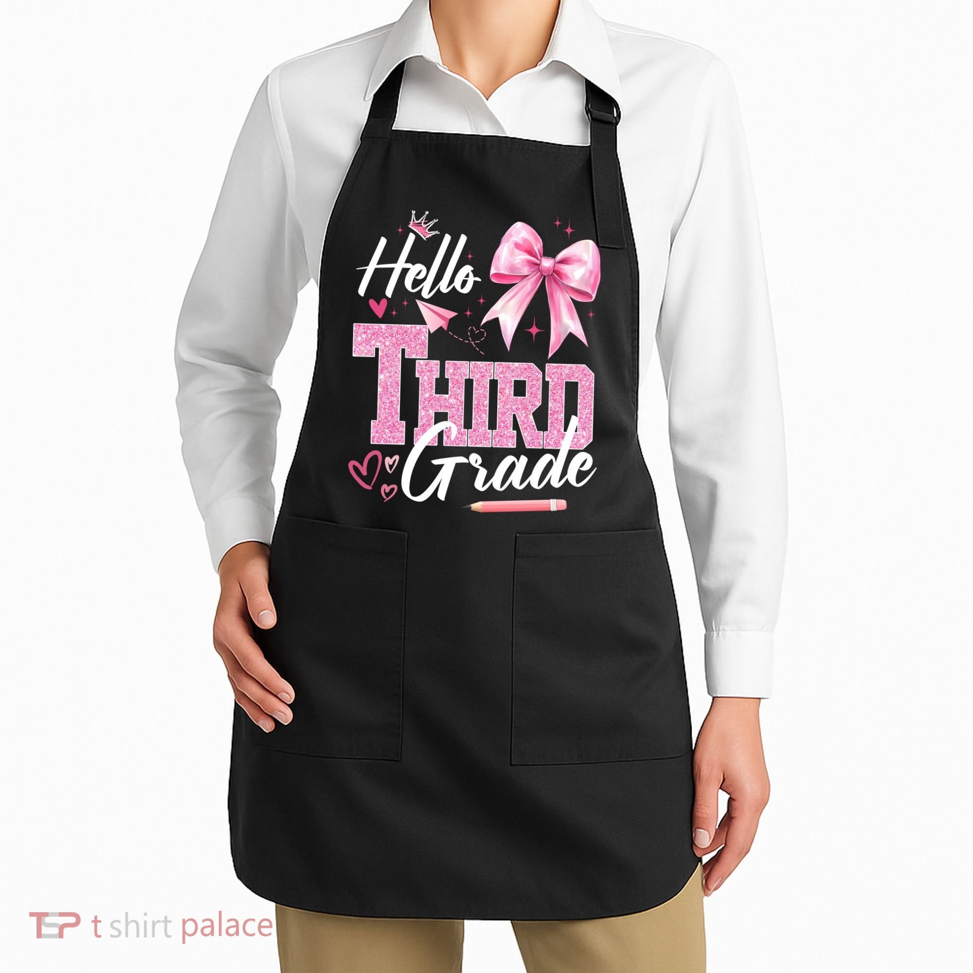 Hello 3rd Third Grade First Day Of School Coquette Teacher Apron