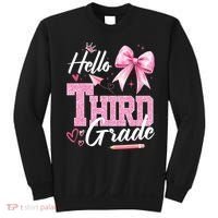 Hello 3rd Third Grade First Day Of School Coquette Teacher Sweatshirt thumb 0