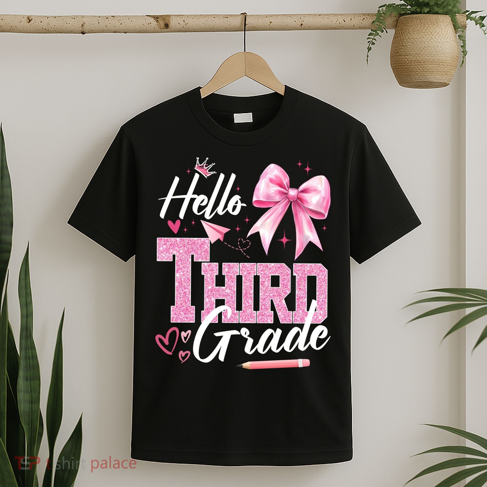 Hello 3rd Third Grade First Day Of School Coquette Teacher T-Shirt