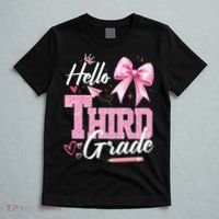 Hello 3rd Third Grade First Day Of School Coquette Teacher T-Shirt thumb 5