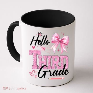 Hello 3rd Third Grade First Day Of School Coquette Teacher Coffee Mug