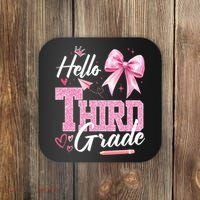 Hello 3rd Third Grade First Day Of School Coquette Teacher Coaster thumb 0