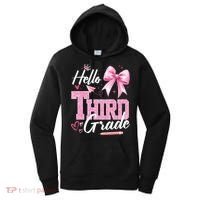 Hello 3rd Third Grade First Day Of School Coquette Teacher Women's Hoodie thumb 0