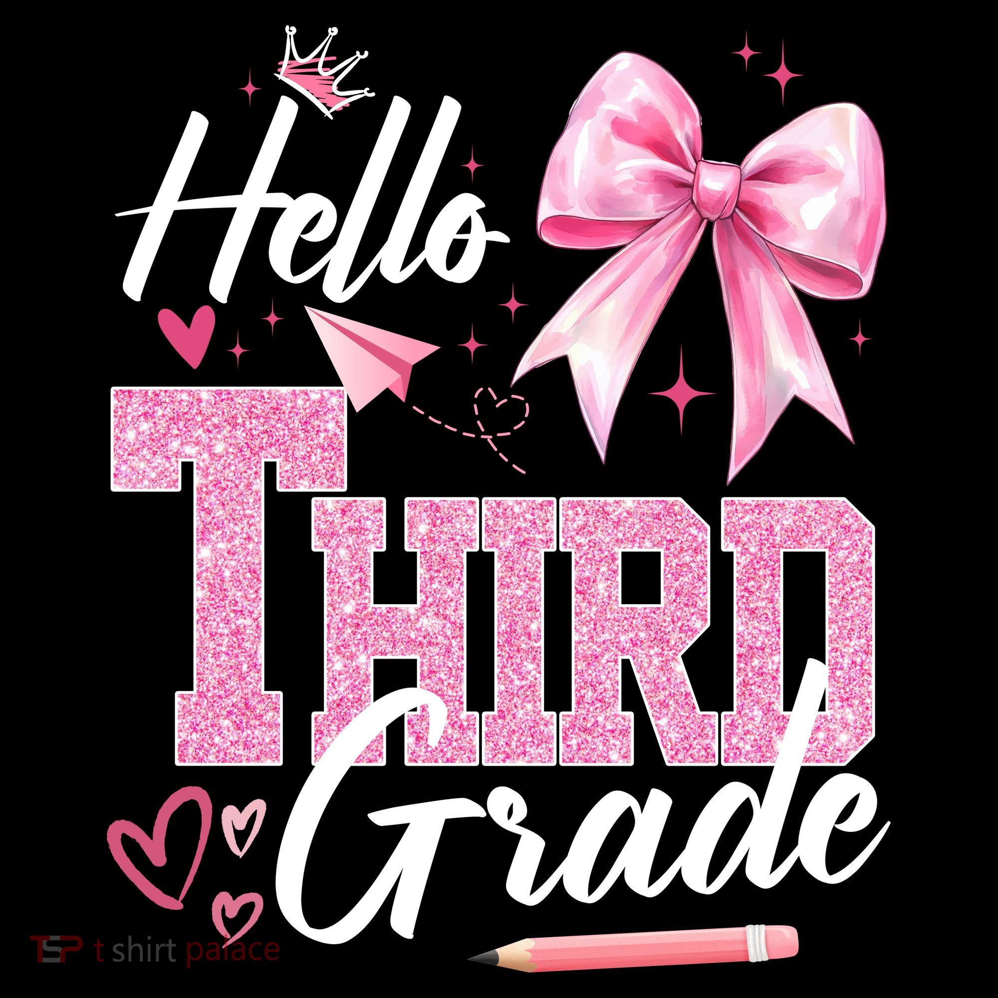 Hello 3rd Third Grade First Day Of School Coquette Teacher Women's Hoodie