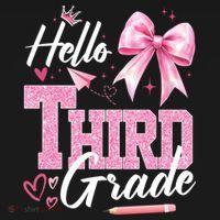 Hello 3rd Third Grade First Day Of School Coquette Teacher Mousepad thumb 1