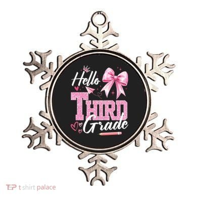 Hello 3rd Third Grade First Day Of School Coquette Teacher Ornament