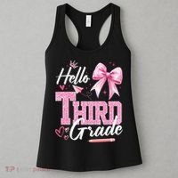 Hello 3rd Third Grade First Day Of School Coquette Teacher Women's Tank Top thumb 3