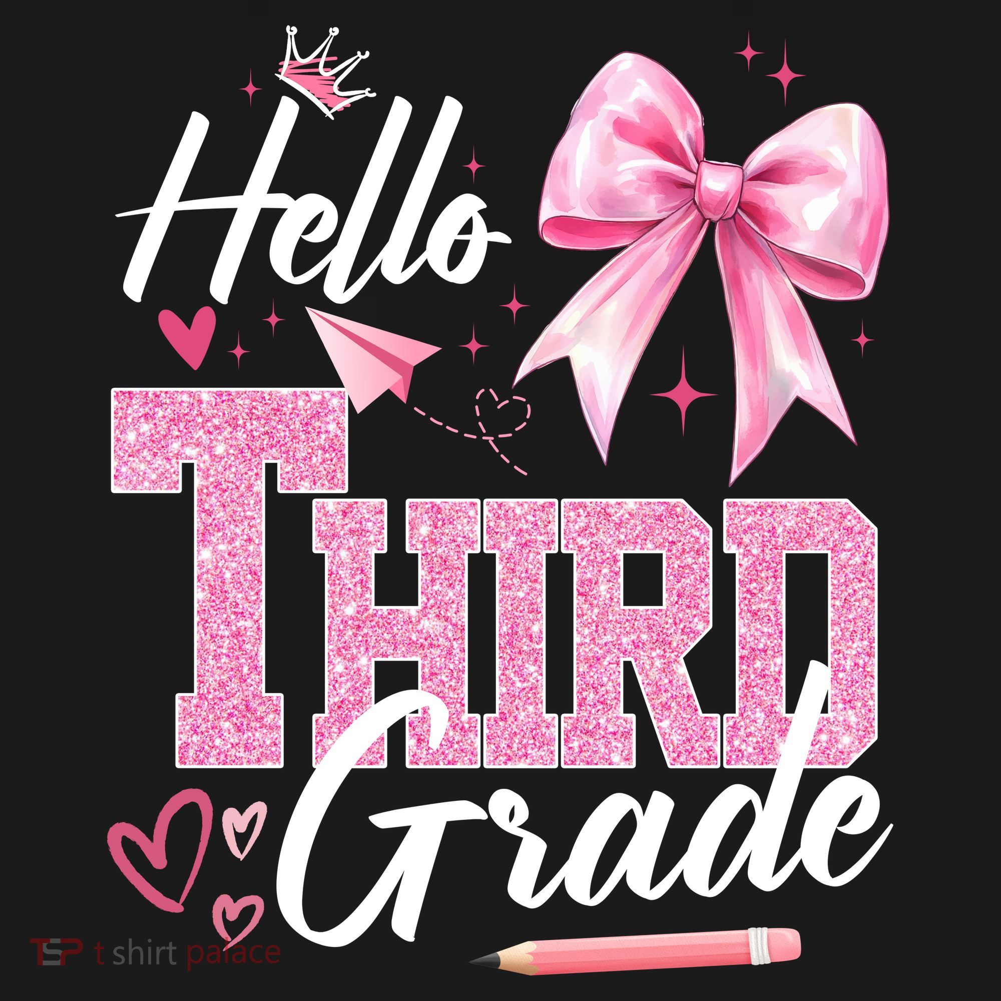 Hello 3rd Third Grade First Day Of School Coquette Teacher Baby Bodysuit