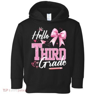 Hello 3rd Third Grade First Day Of School Coquette Teacher Toddler Hoodie