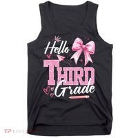 Hello 3rd Third Grade First Day Of School Coquette Teacher Tank Top thumb 0