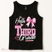 Hello 3rd Third Grade First Day Of School Coquette Teacher Tank Top thumb 2