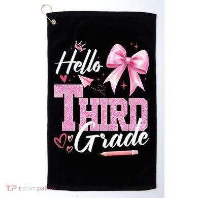 Hello 3rd Third Grade First Day Of School Coquette Teacher Golf Towel