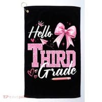 Hello 3rd Third Grade First Day Of School Coquette Teacher Golf Towel thumb 0