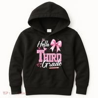 Hello 3rd Third Grade First Day Of School Coquette Teacher Kids Hoodie thumb 0