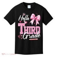 Hello 3rd Third Grade First Day Of School Coquette Teacher Kids T-Shirt thumb 0