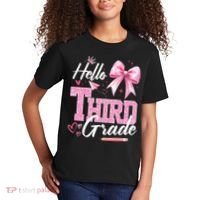 Hello 3rd Third Grade First Day Of School Coquette Teacher Kids T-Shirt thumb 2