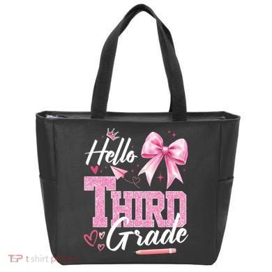 Hello 3rd Third Grade First Day Of School Coquette Teacher Tote Bag