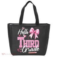 Hello 3rd Third Grade First Day Of School Coquette Teacher Tote Bag thumb 0