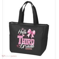 Hello 3rd Third Grade First Day Of School Coquette Teacher Tote Bag thumb 3