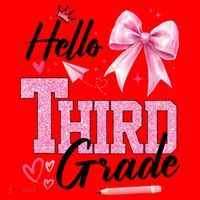 Hello 3rd Third Grade First Day Of School Coquette Teacher Santa Hat thumb 1