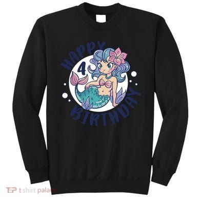 Happy 4th Birthday Cute Mermaid Sweatshirt