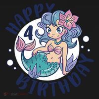 Happy 4th Birthday Cute Mermaid Sweatshirt thumb 3