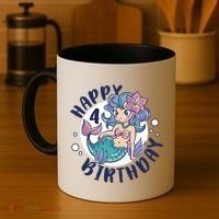 Happy 4th Birthday Cute Mermaid Coffee Mug thumb 4
