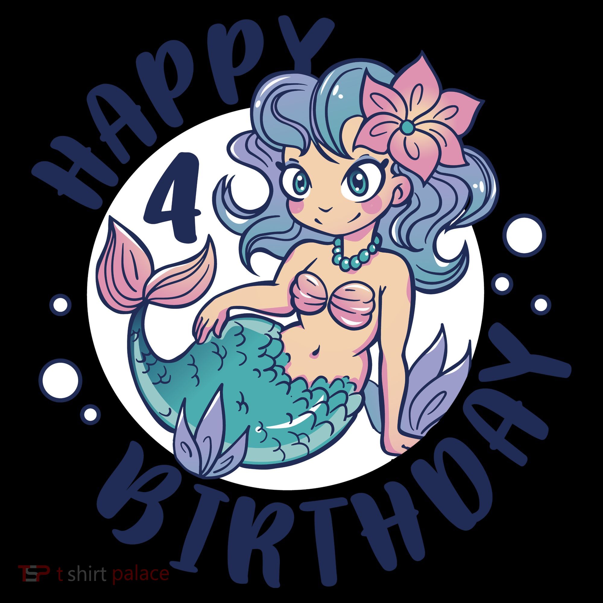Happy 4th Birthday Cute Mermaid Women's Hoodie